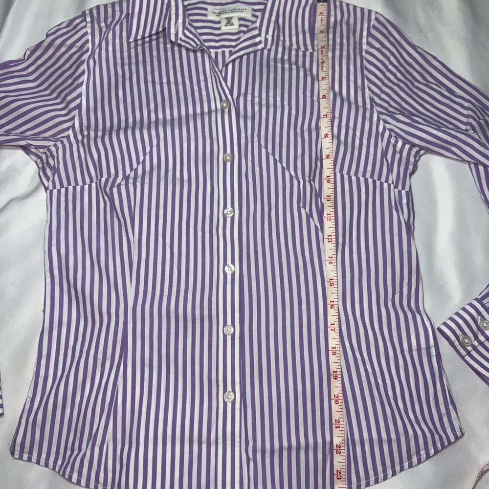 Banana Republic Purple Striped Button-Up Shirt - Picture 3 of 7